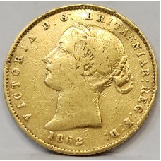AUSTRALIA 1862 . HALF 1/2 SOVEREIGN . SYDNEY . GOLD